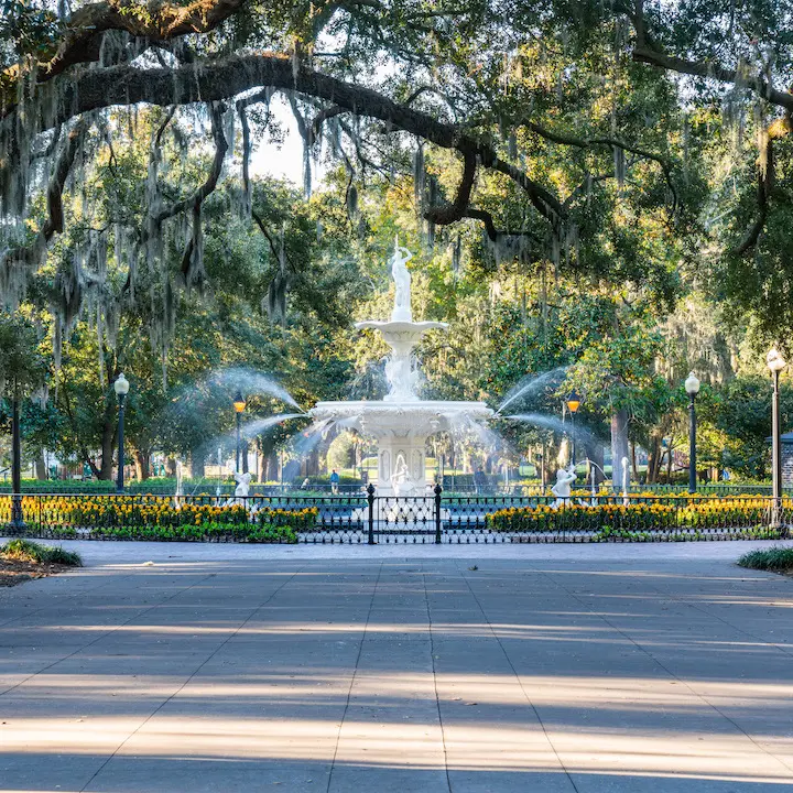 Fountain in Forsyth Park in Savannah, Georgia